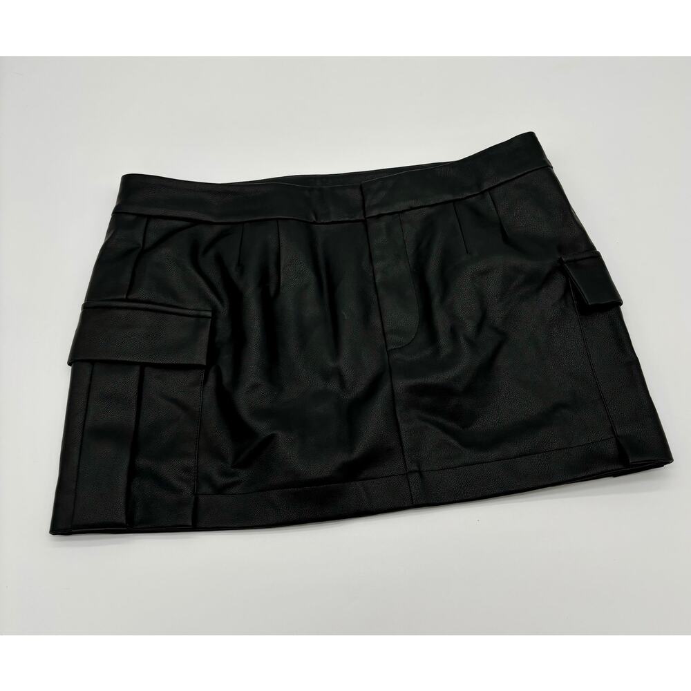 Revolve Super down Faux Leather Mini Skirt Size Small